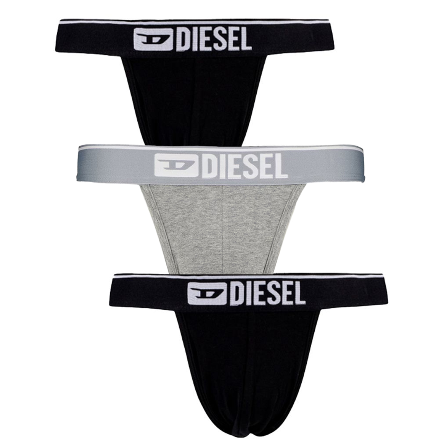 Diesel Jockstrap 3-pack zwart grijs afbeelding